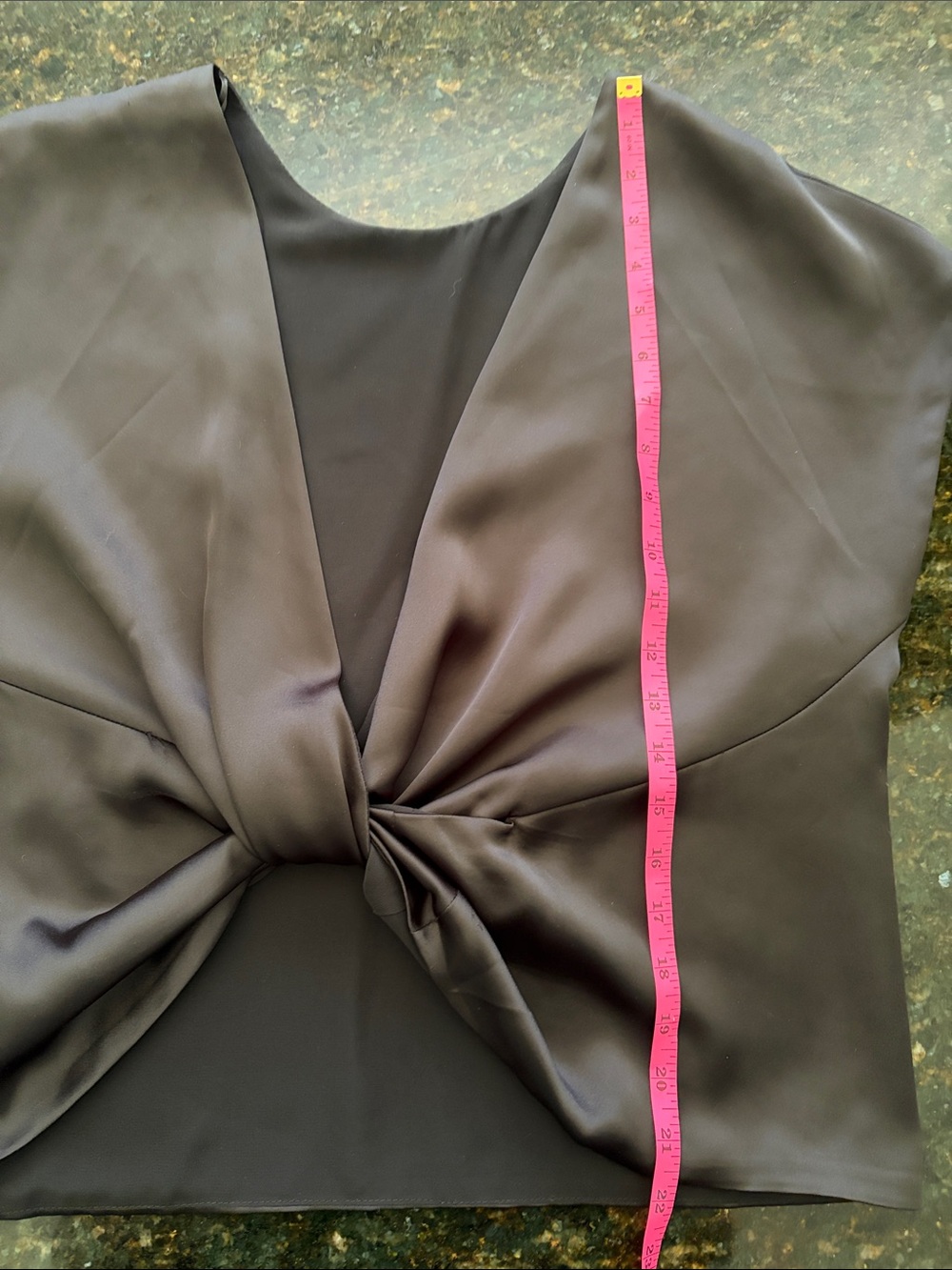 Zara black twist front satin crop top - Picture 7 of 9